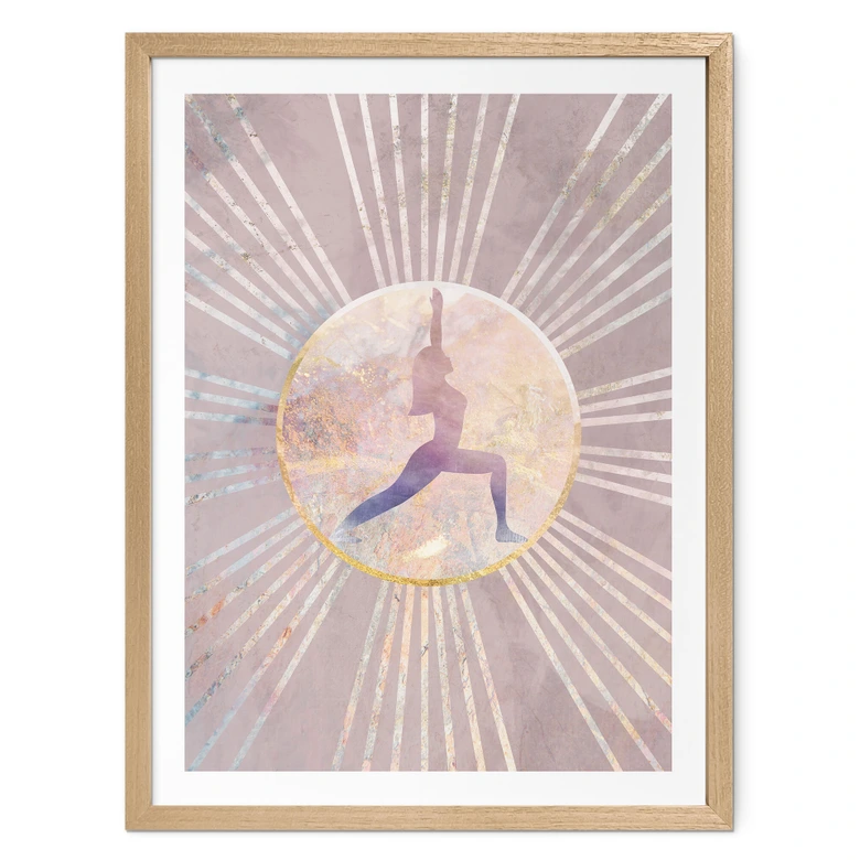 Poster Yoga Zonnegroet roze | roségoud - Manovski 