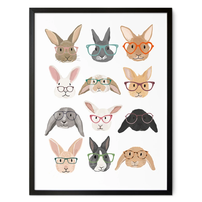 Poster Hasen mit Brillen - Melin 