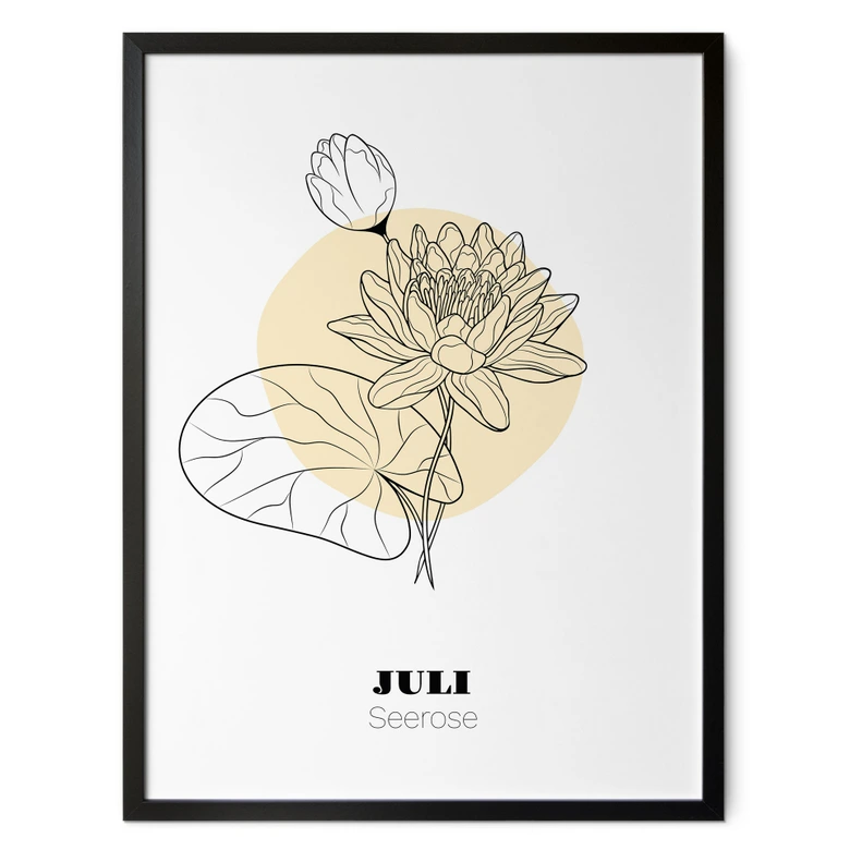 Personalisierbares Poster Monatsblume Juli 