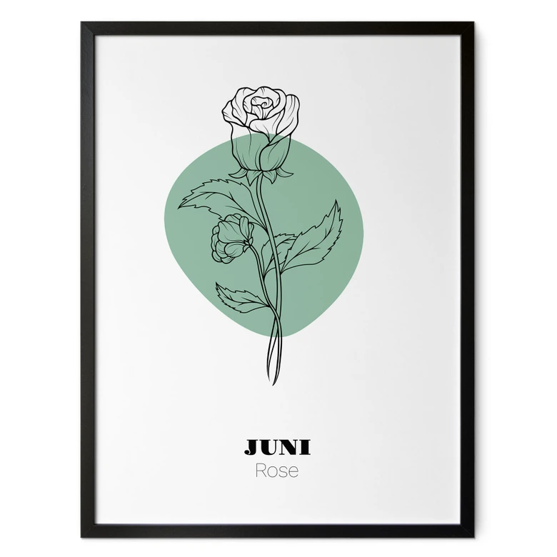 Personalisierbares Poster Monatsblume Juni 