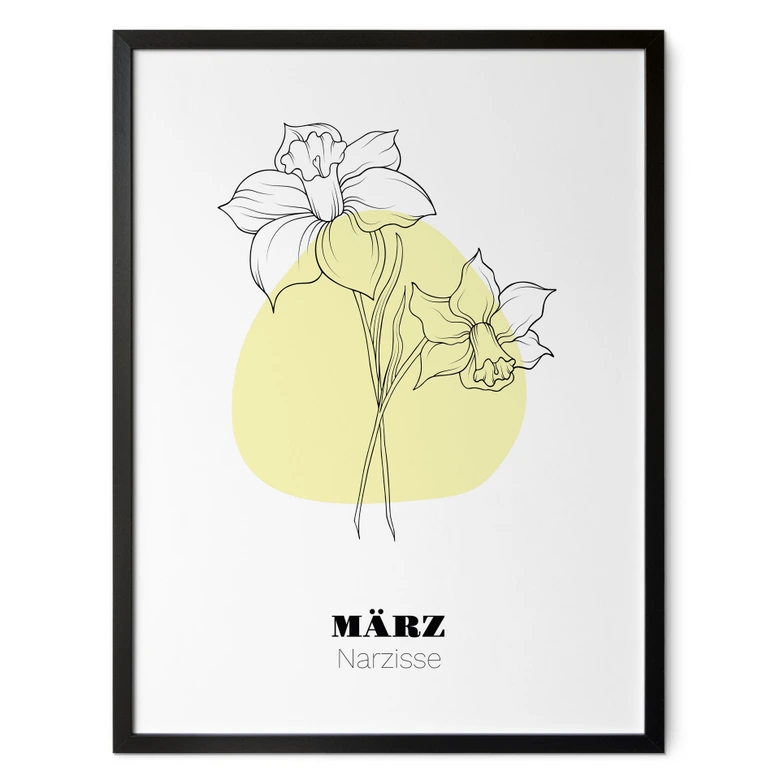 Personalisierbares Poster Monatsblume März 