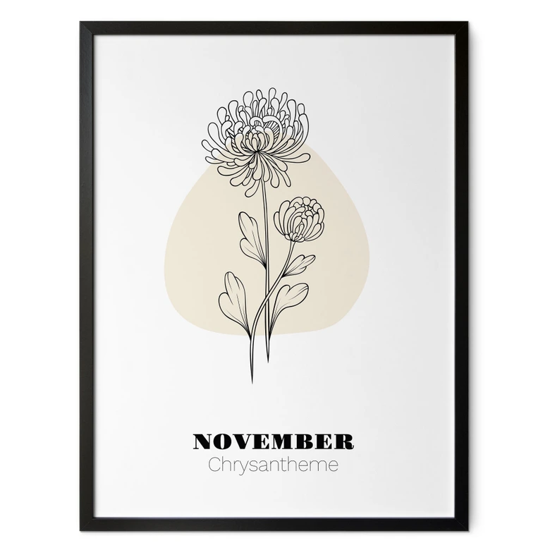 Personalisierbares Poster Monatsblume November 