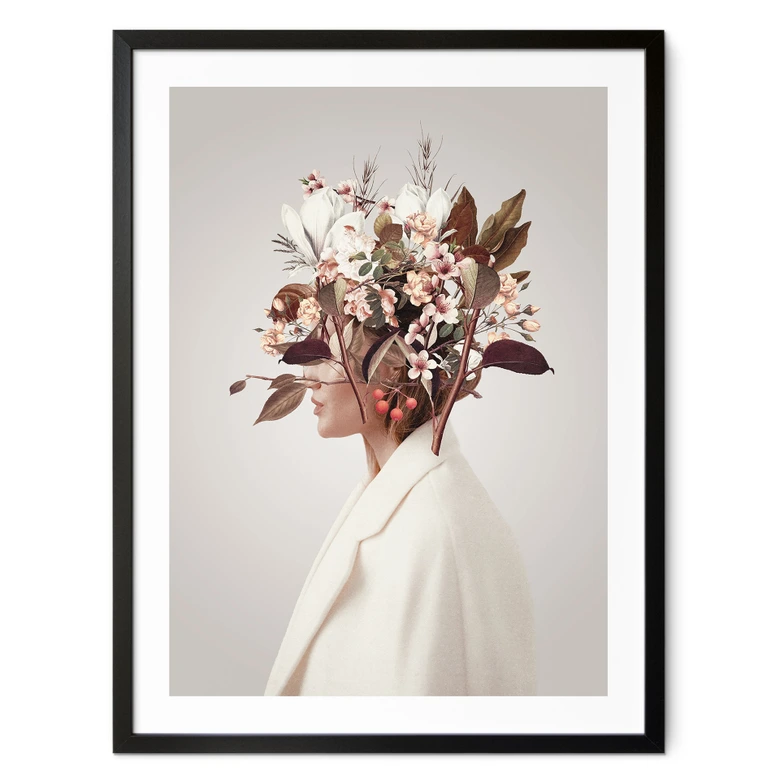 Poster Moth - Schönheit mit Blumenhut 