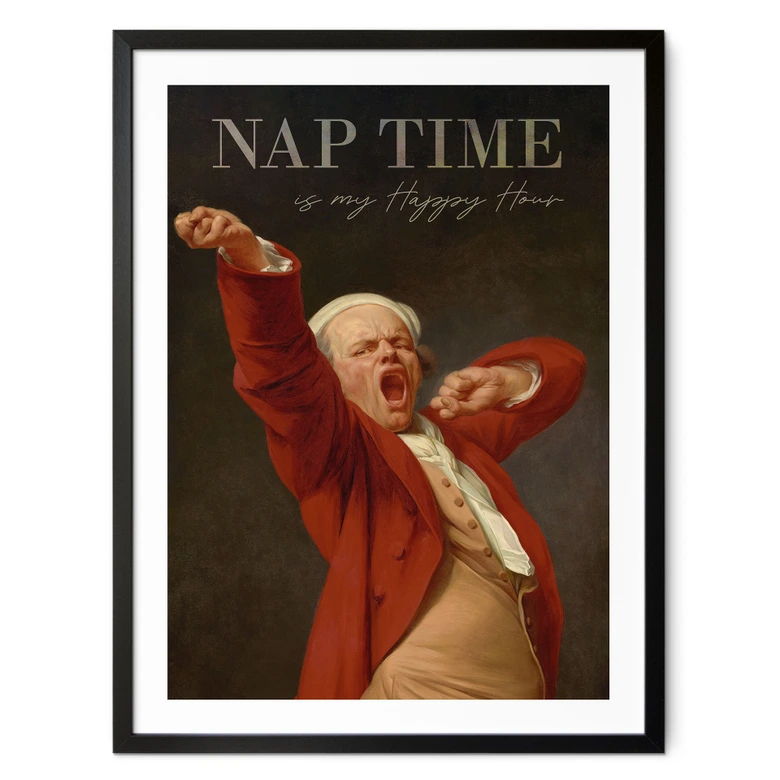 Poster Nap Time - Inspiriert von Ducreux - Selbstportrait 