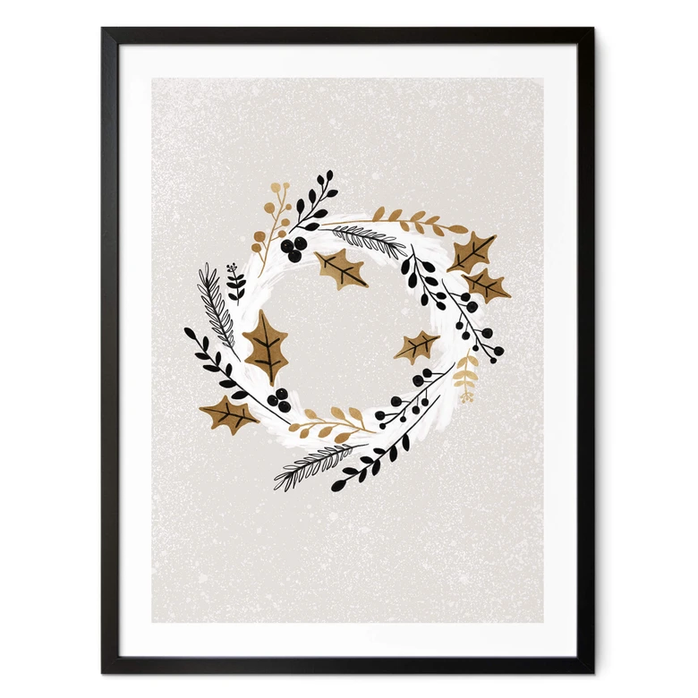 Poster Weihnachten - Festlicher Adventskranz - Orara Studio 