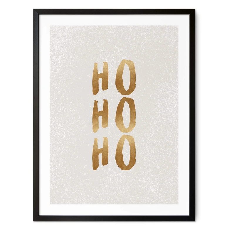 Poster Weihnachten - Ho Ho Ho in Gold - Orara Studio 