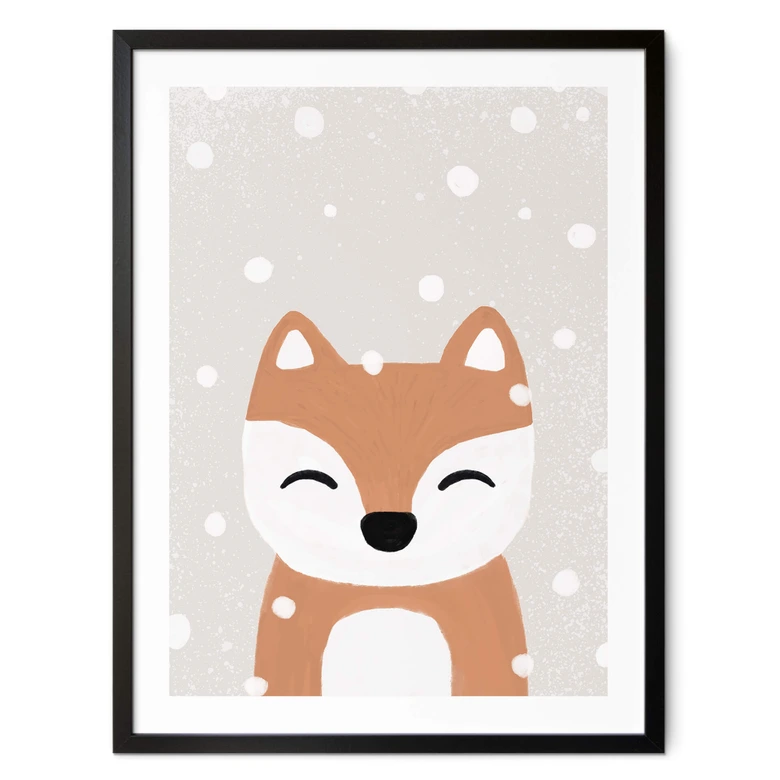 Poster Schneefuchs - Kinderposter - Orara Studio 