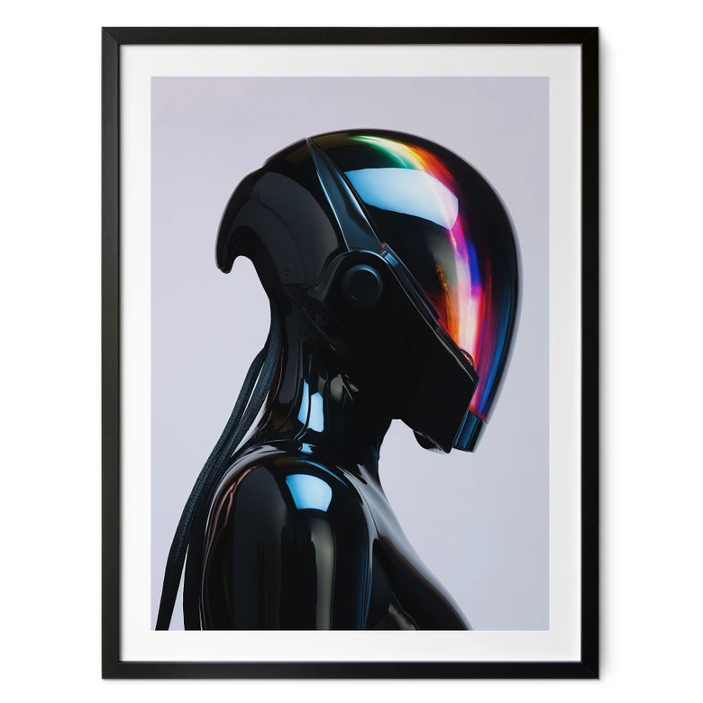 Poster Cyber Girl mit Helm - Paksoylu 