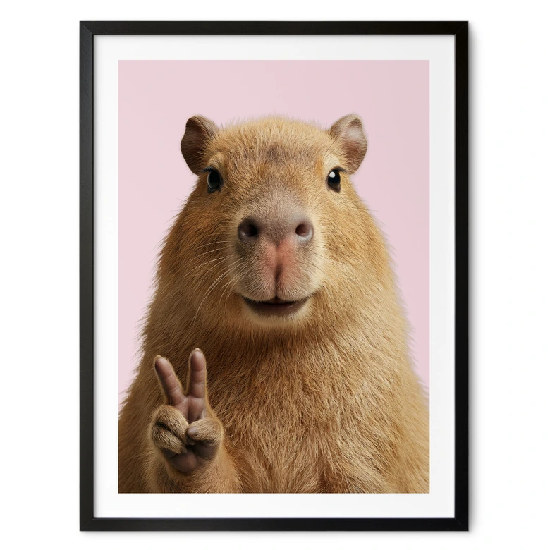 Tier Poster Peace Capybara 