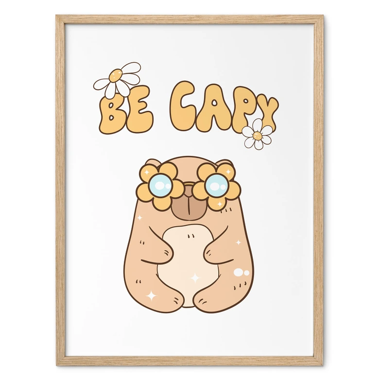 Poster Retro Capybara - Be Capy 