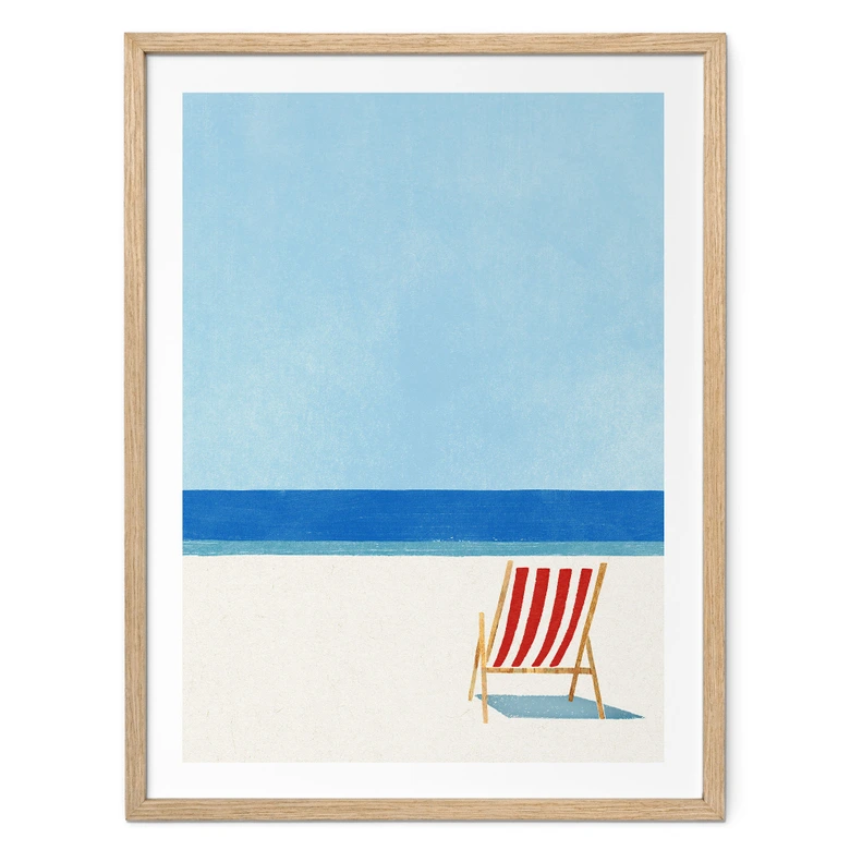 Beach Poster deck chair with sea view - Rivers 
