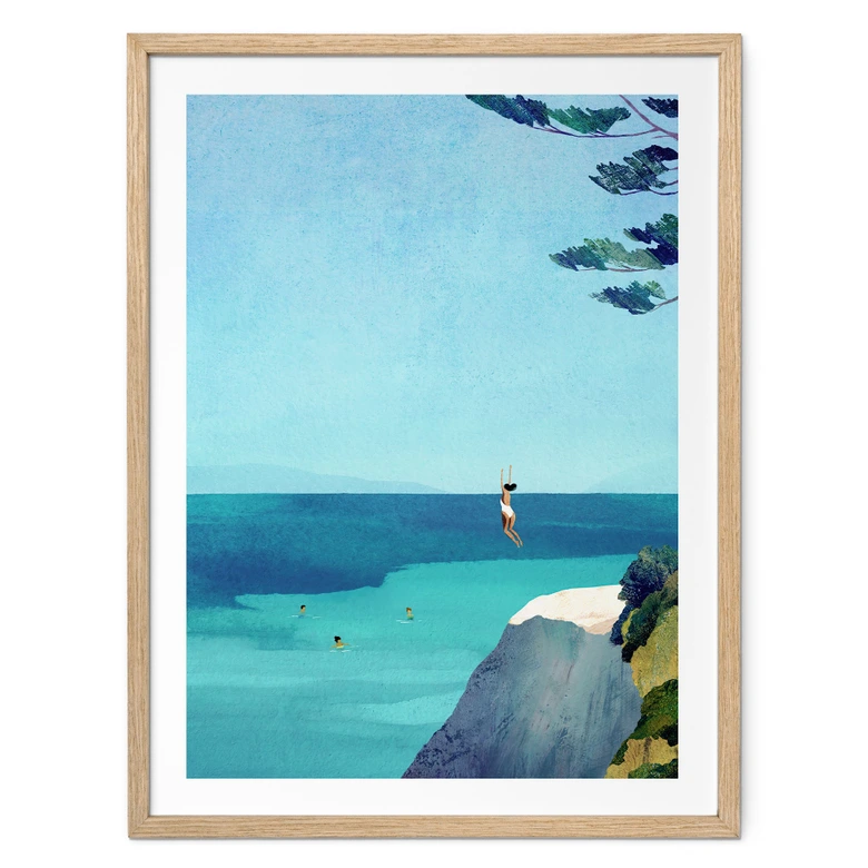 Poster Summer happiness by the turquoise blue sea | Travel poster - Rivers 
