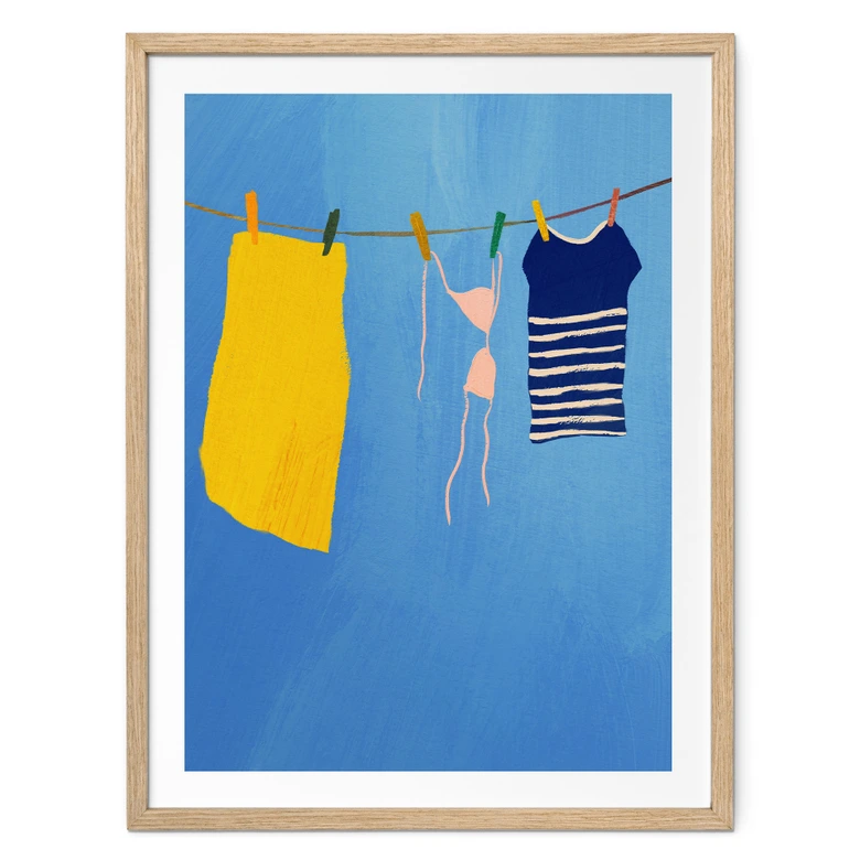 Poster Sommerwäsche unter blauem Himmel - Rivers 