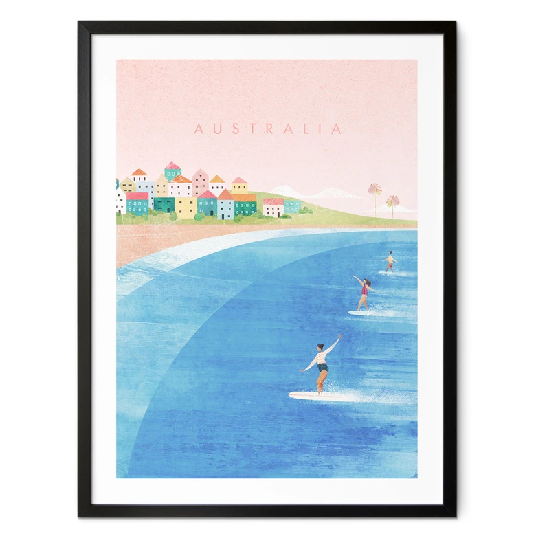 Poster Surfen an der Küste Australiens - Rivers 