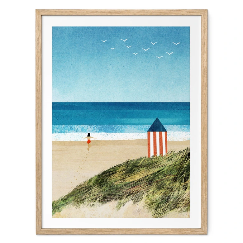 Poster Vacances à la mer avec vue sur les dunes - Rivers 