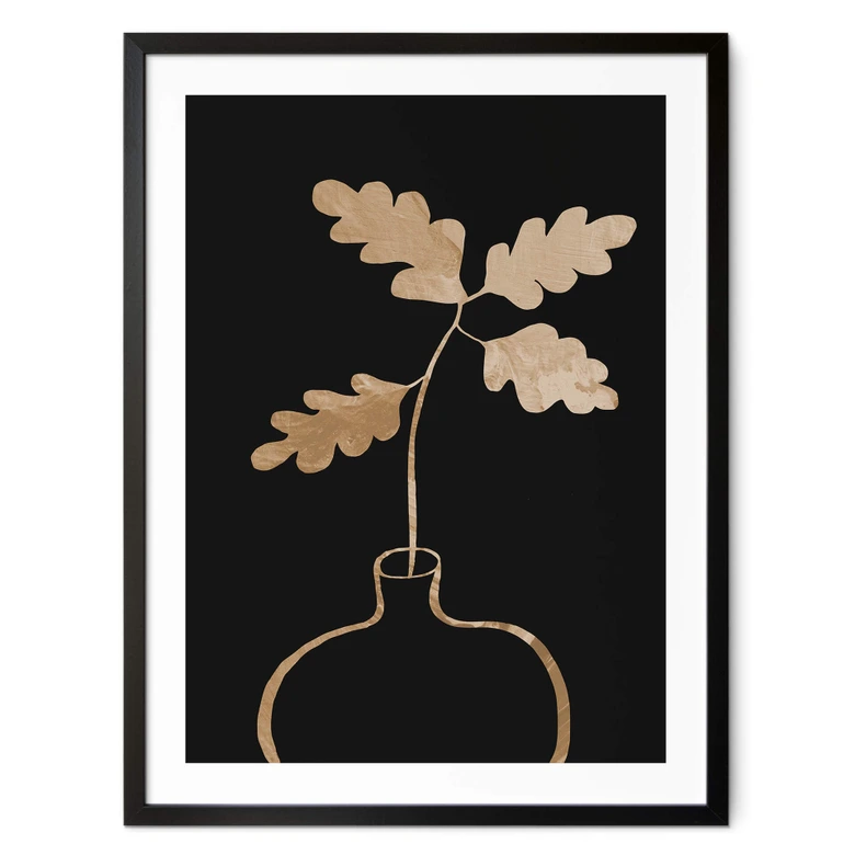 Poster 1X Studio - Goldene Eichenblätter in einer Vase 