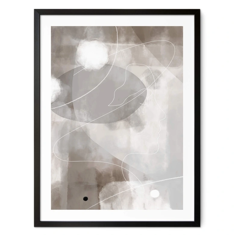 Poster 1X Studio - Line Art Frauen Portrait 