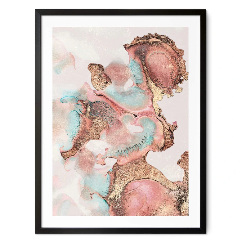 Poster Fredriksson - Goldene Tinte mit Nuancen in Rosé 