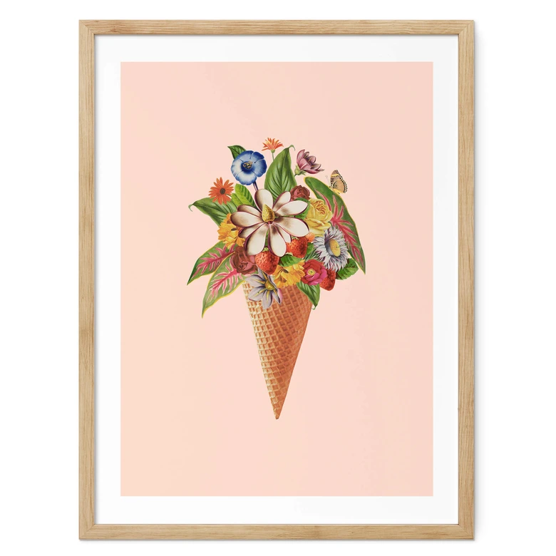 Poster Frida Floral Studio - Blumige Eistüte 