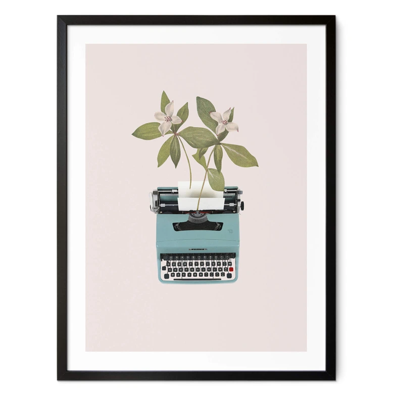 Poster Frida Floral Studio - Botanische Schreibmaschine 