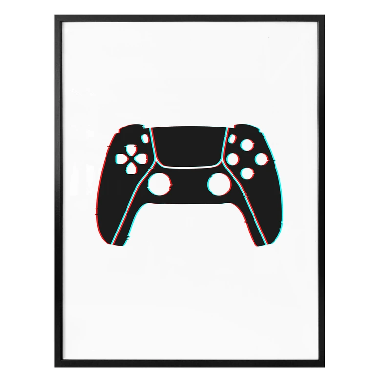 Poster Gaming Controller - Effet glitch 