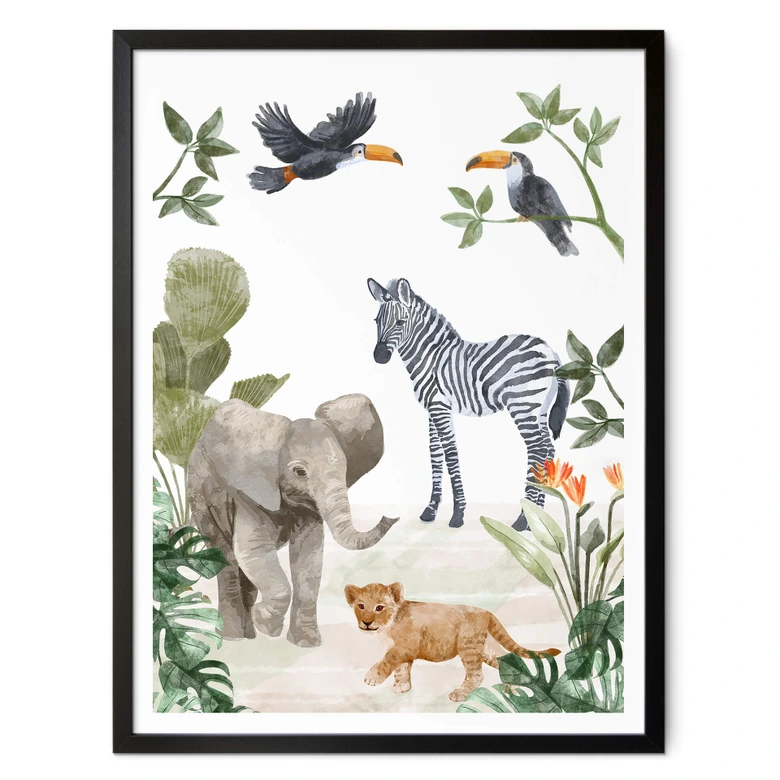 Poster Goed Blauw - Jungle Babies 