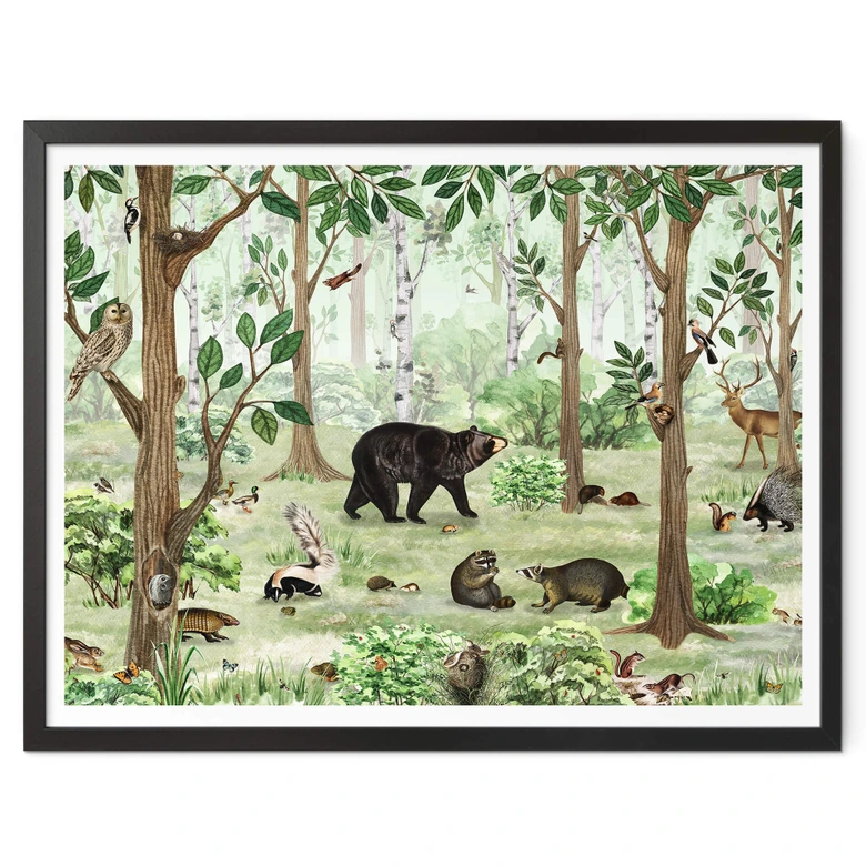 Poster Kikki Belle - Zoekplaatje in het Bos 