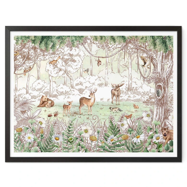 Barnaffisch Kikki Belle - Skogens vänner våren 