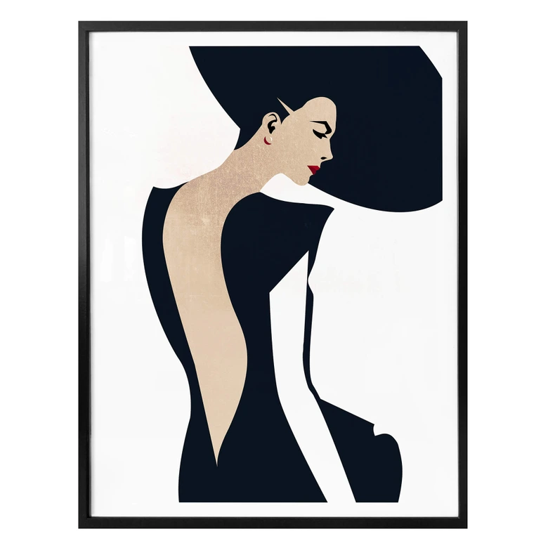 Poster Kubistika - Die Dame im schwarzen Kleid 