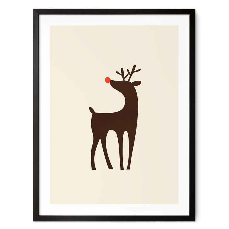 Poster Kubistika - Rudolph das Rentier 