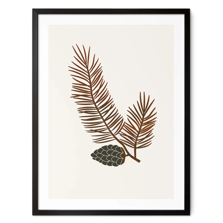 Poster Kubistika - Tallkotte på en gren 