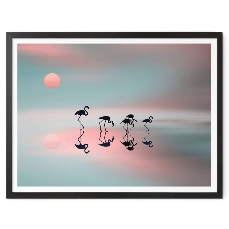Poster Natalia - Flamingo Familie 