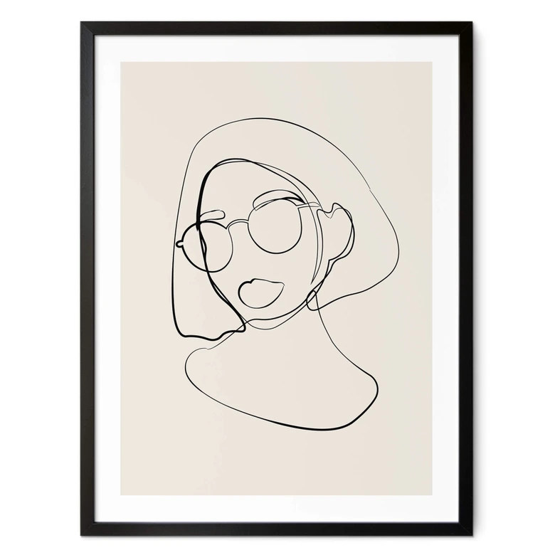 Poster NKTN - Line Art - Frau mit Brille 