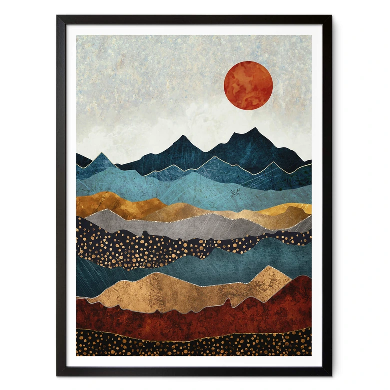 Poster SpaceFrog Designs - Bernsteinfarbene Sonne 