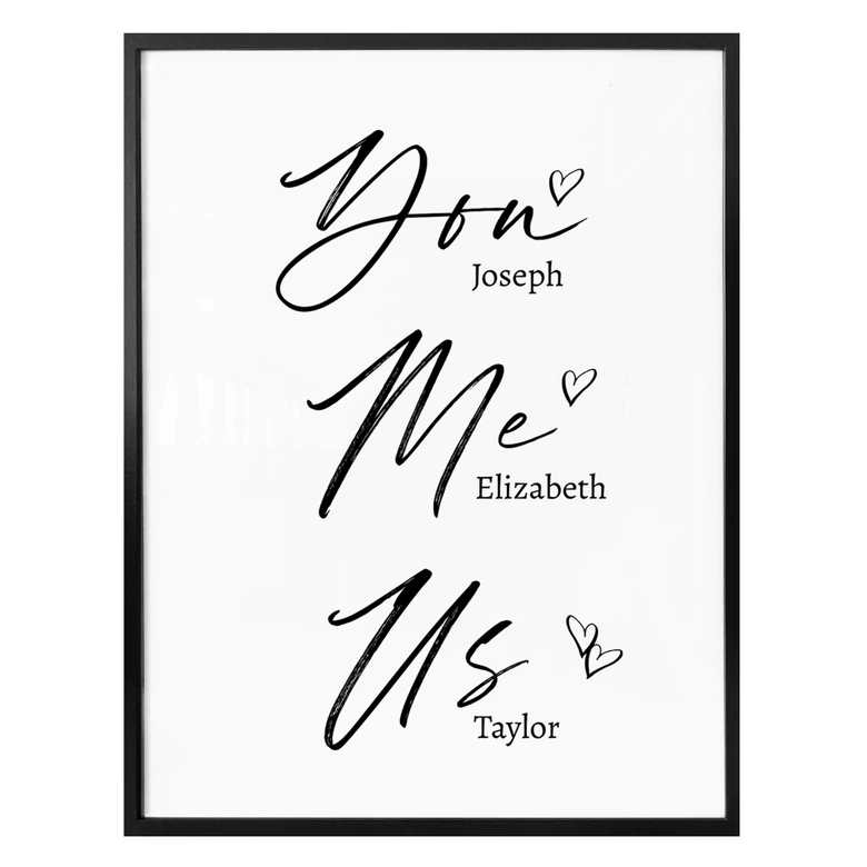Personalisiertes Poster You Me Us 