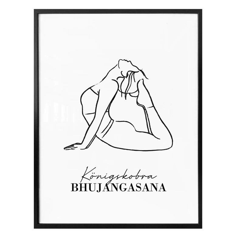 Poster Yoga - Königskobra Line Art 