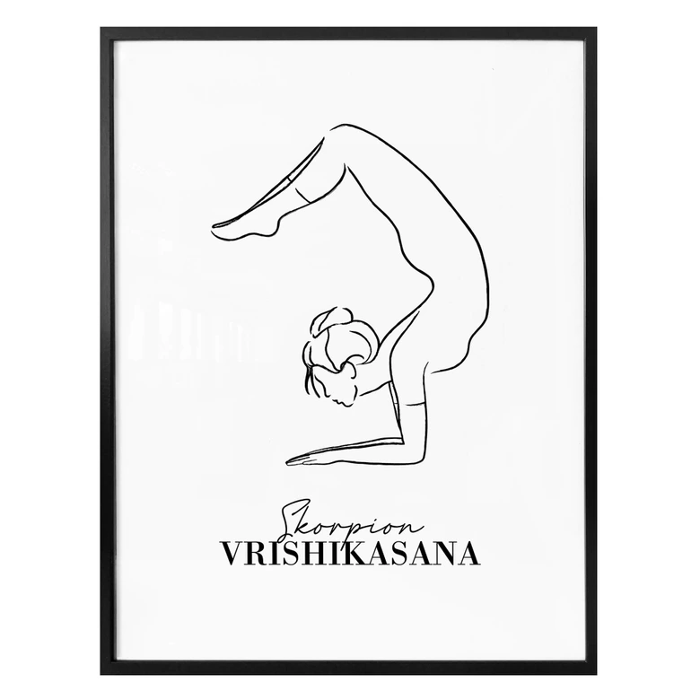 Poster Yoga Skorpion - Line Art 
