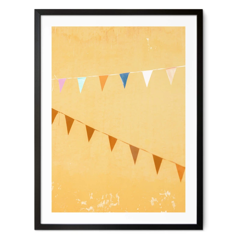 Poster Mexikanische Flaggen - Fahnenkette - Zwart 