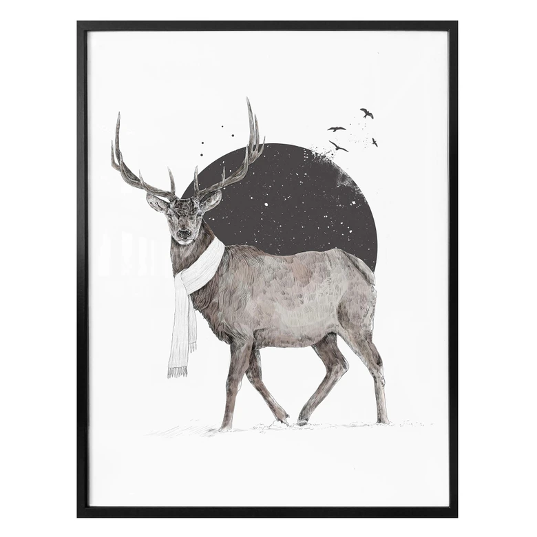 Poster Solti - Hirsch im Winter 