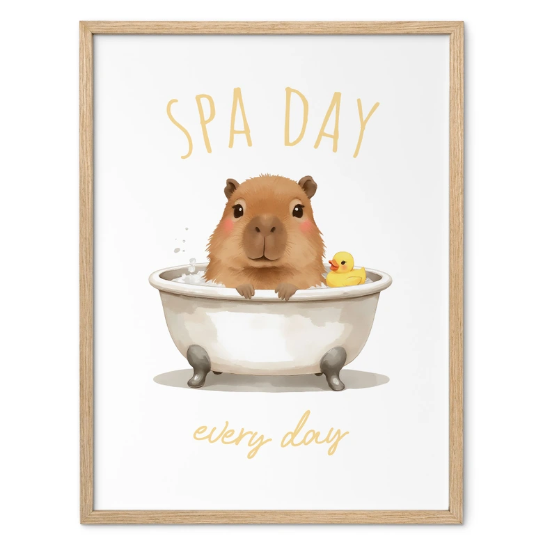 Poster für Kinder - Spa Day mit Capybara 