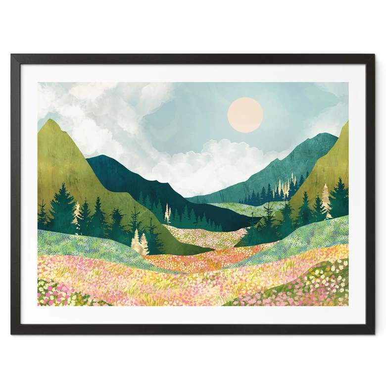 Poster Farbenfrohe Frühlingswiese - SpaceFrog Designs 