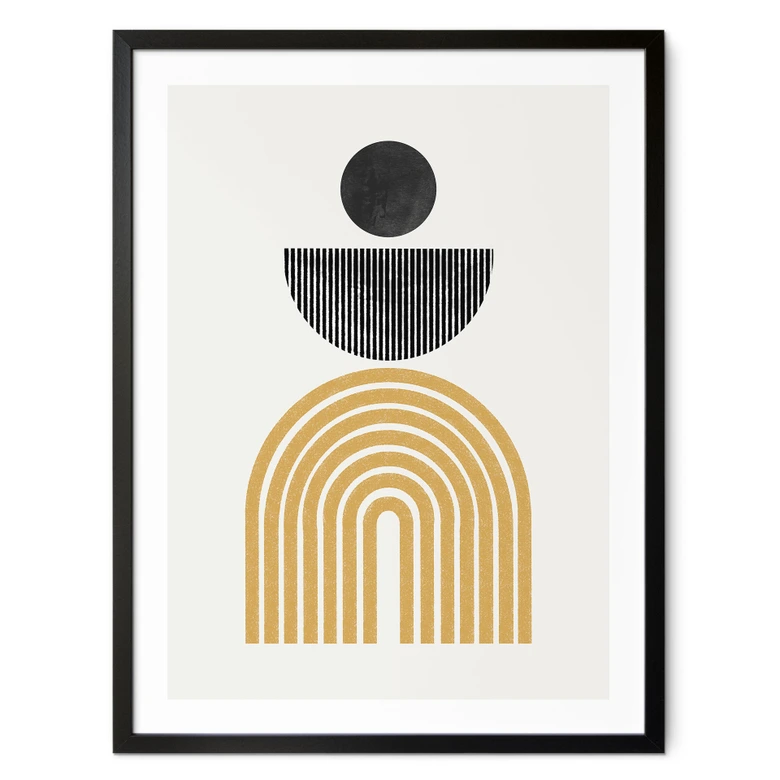 Poster Abstracte compositie met cirkel en halve cirkel - The Miuus Studio 