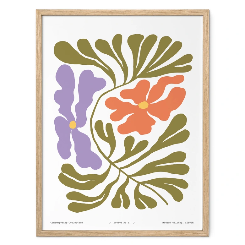 Abstrakt blomsterplakat i retrostil - Treechild 
