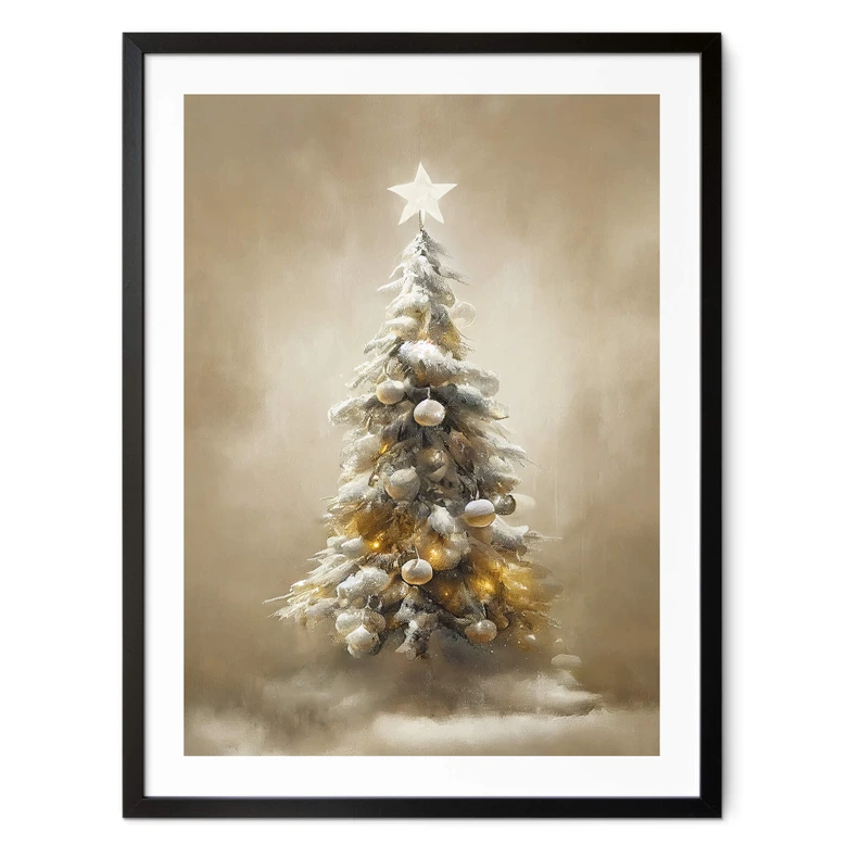 Poster Goldener Weihnachtsbaum - Treechild 