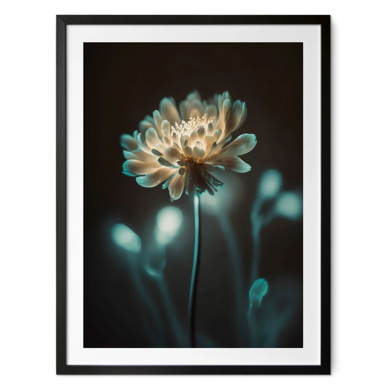 Plakat z błyszczącym kwiatowym sercem - Treechild 