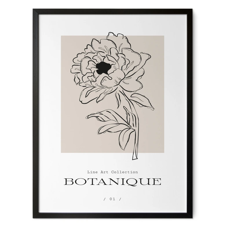 Poster Lineart Blume beige - Treechild 