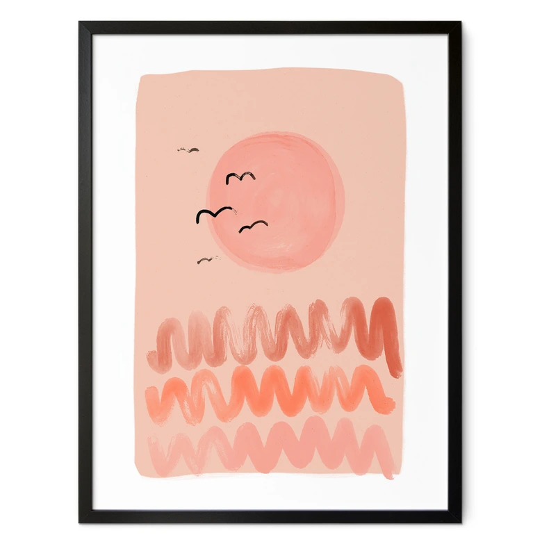 Poster Pfirsichfarbener Sonnenuntergang - Treechild 