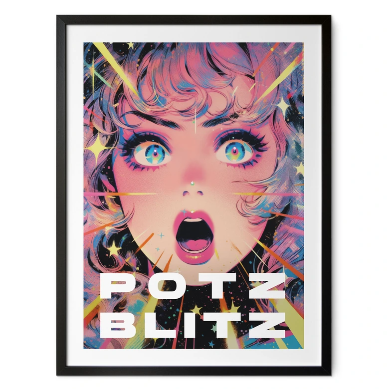Poster mit Redewendung - Potzblitz im Anime-Stil - Treechild 