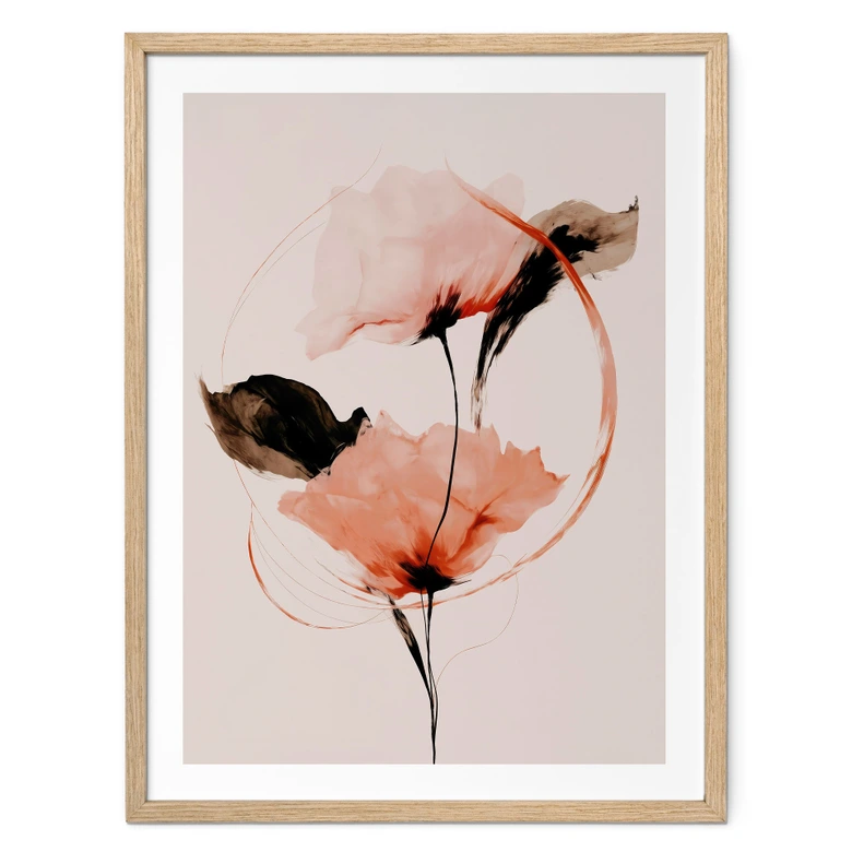 Poster Zarte Aquarell Mohnblumen - Treechild 