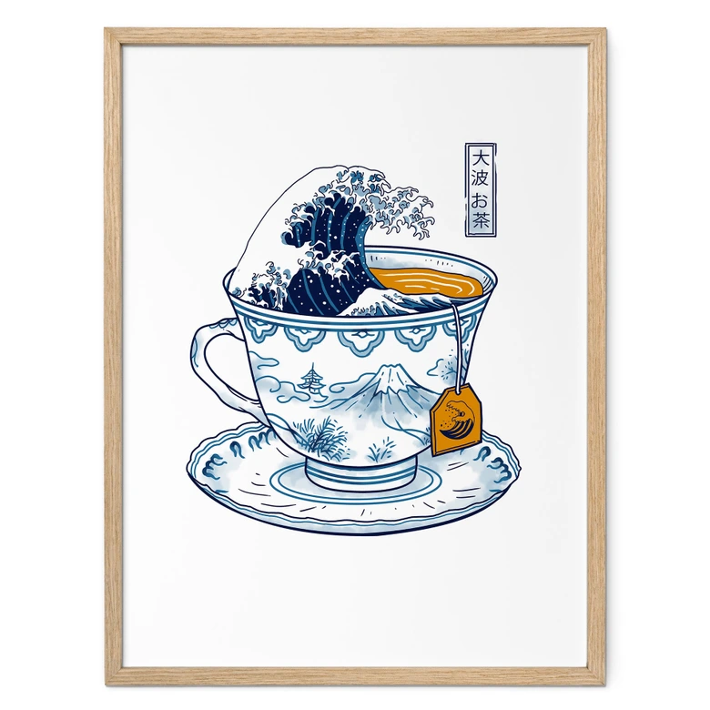 Poster Thé grande vague style Hokusai - Trinidad 